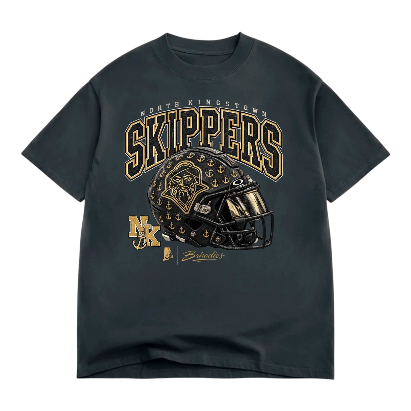 NORTH KINGSTOWN SKIPPERS × BRHODIES — PREMIUM BOX FIT TEE