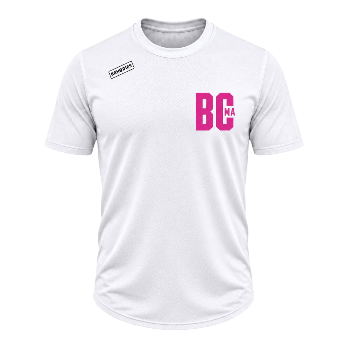BCMA × BRHODIES — SZN I MESH COMPRESSION TEE (pink / white)