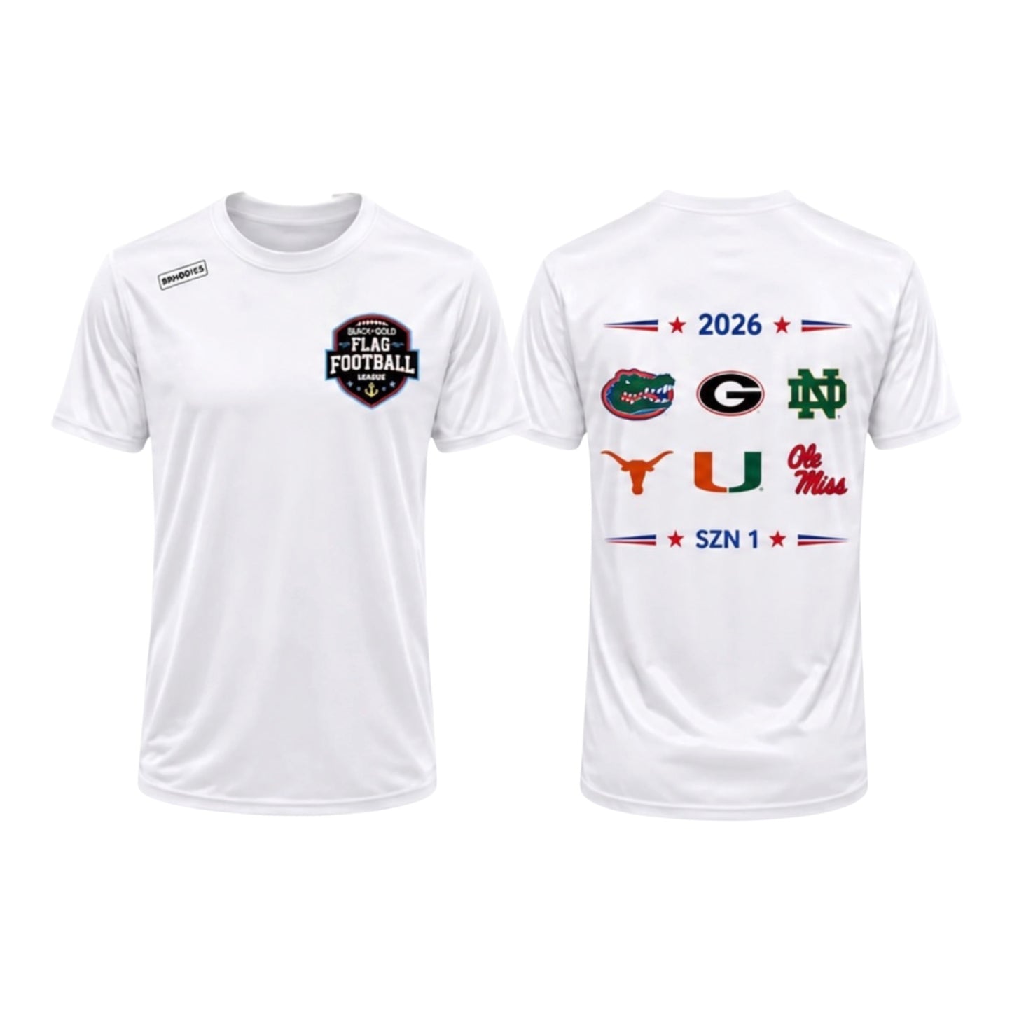 BLACK & GOLD SPORTS PERFORMANCE FLAG LEAGUE™ 2026 SEASON TEE