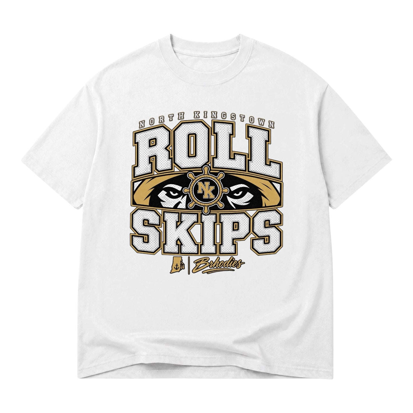 NORTH KINGSTOWN ROLL SKIPS × BRHODIES — PREMIUM BOX FIT TEE