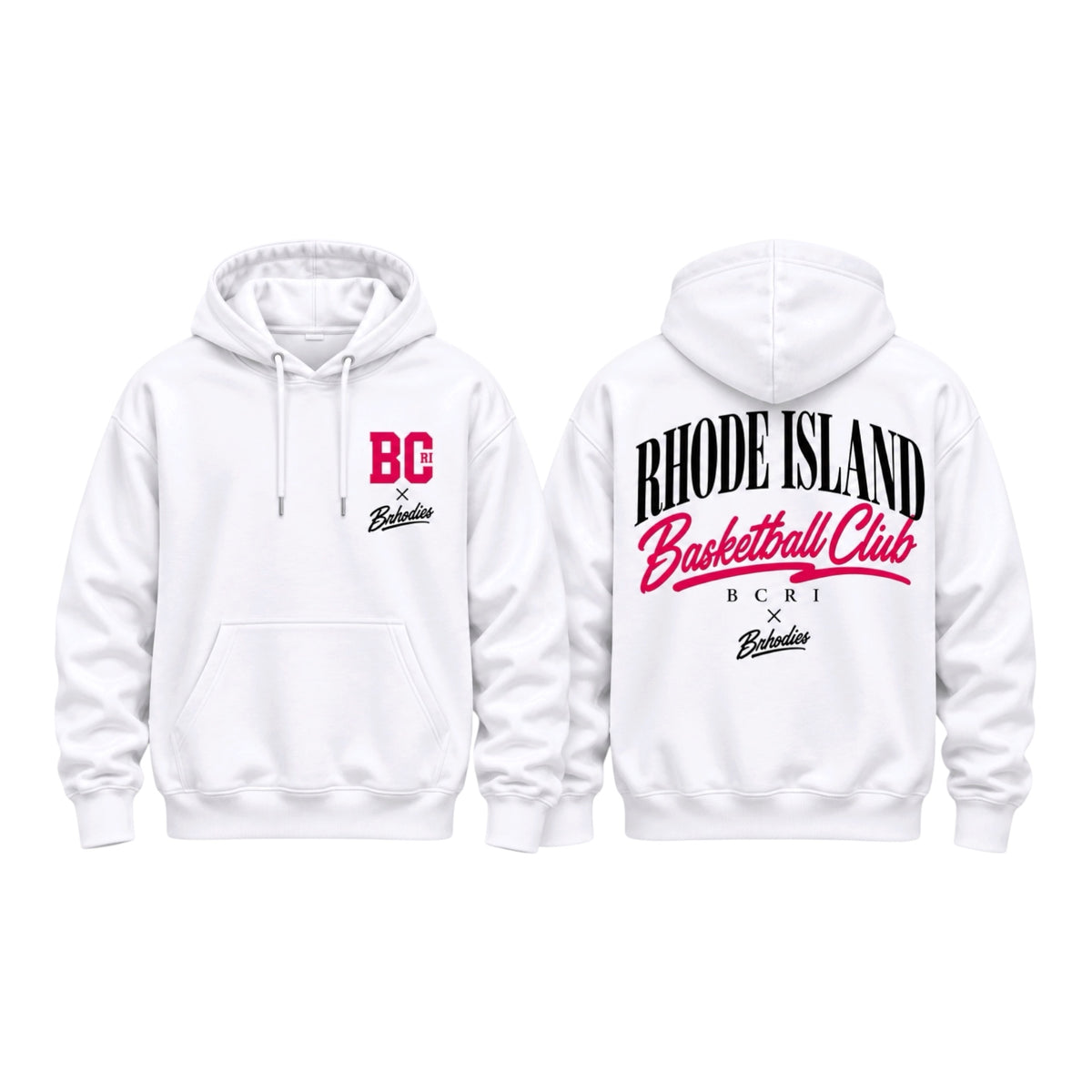 BCRI × BRHODIES COLLAB WHITE /PINK HOODIE  🏀