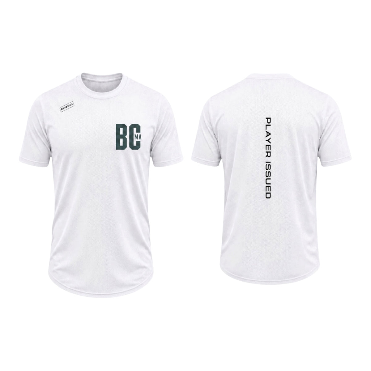 BCMA× BRHODIES — SZN I MESH COMPRESSION TEE (white / green)