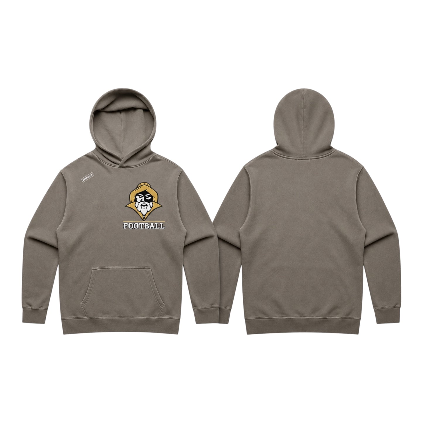 Faded Grey Football Hoodie