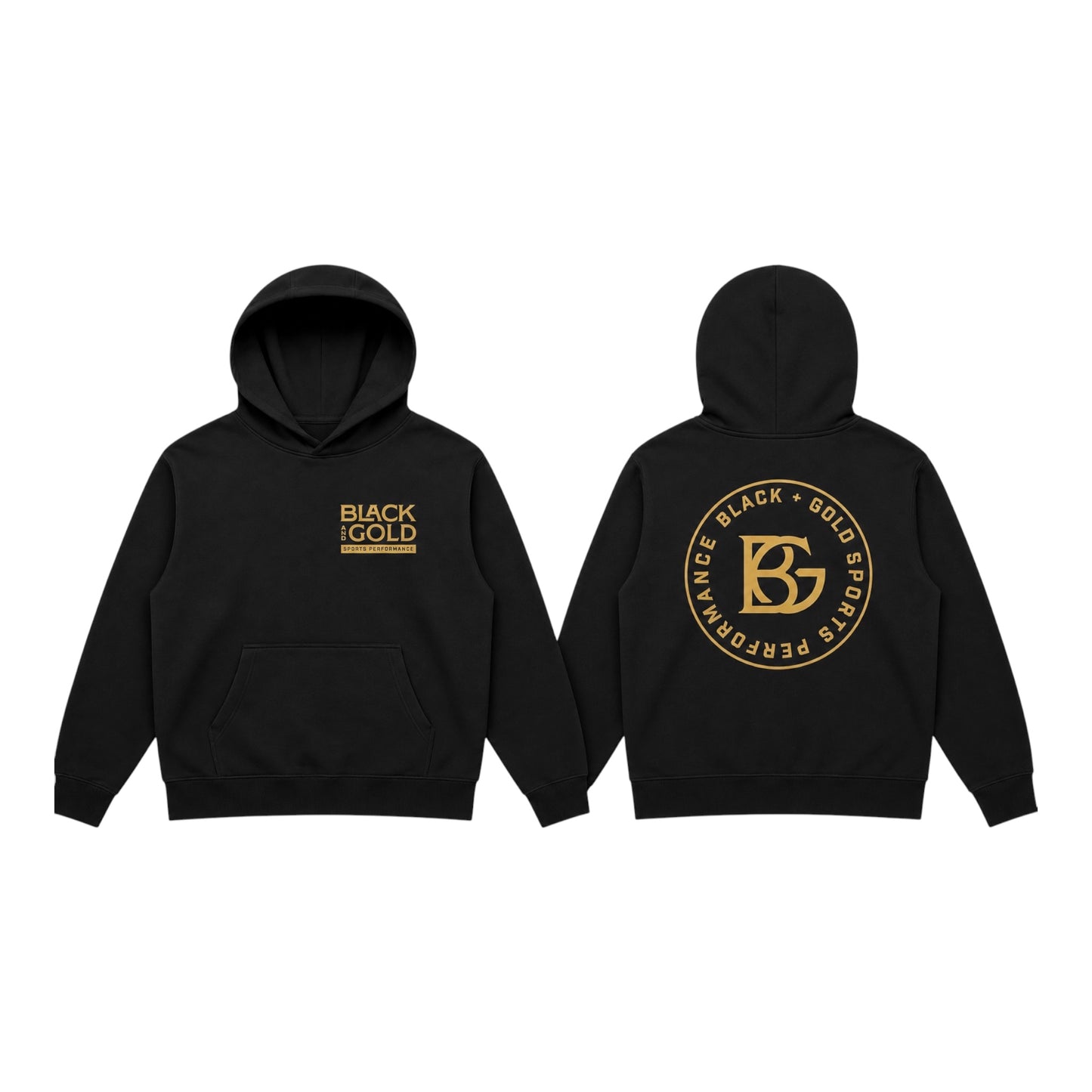 BLACK & GOLD SPORTS PERFORMANCE HOODIE
