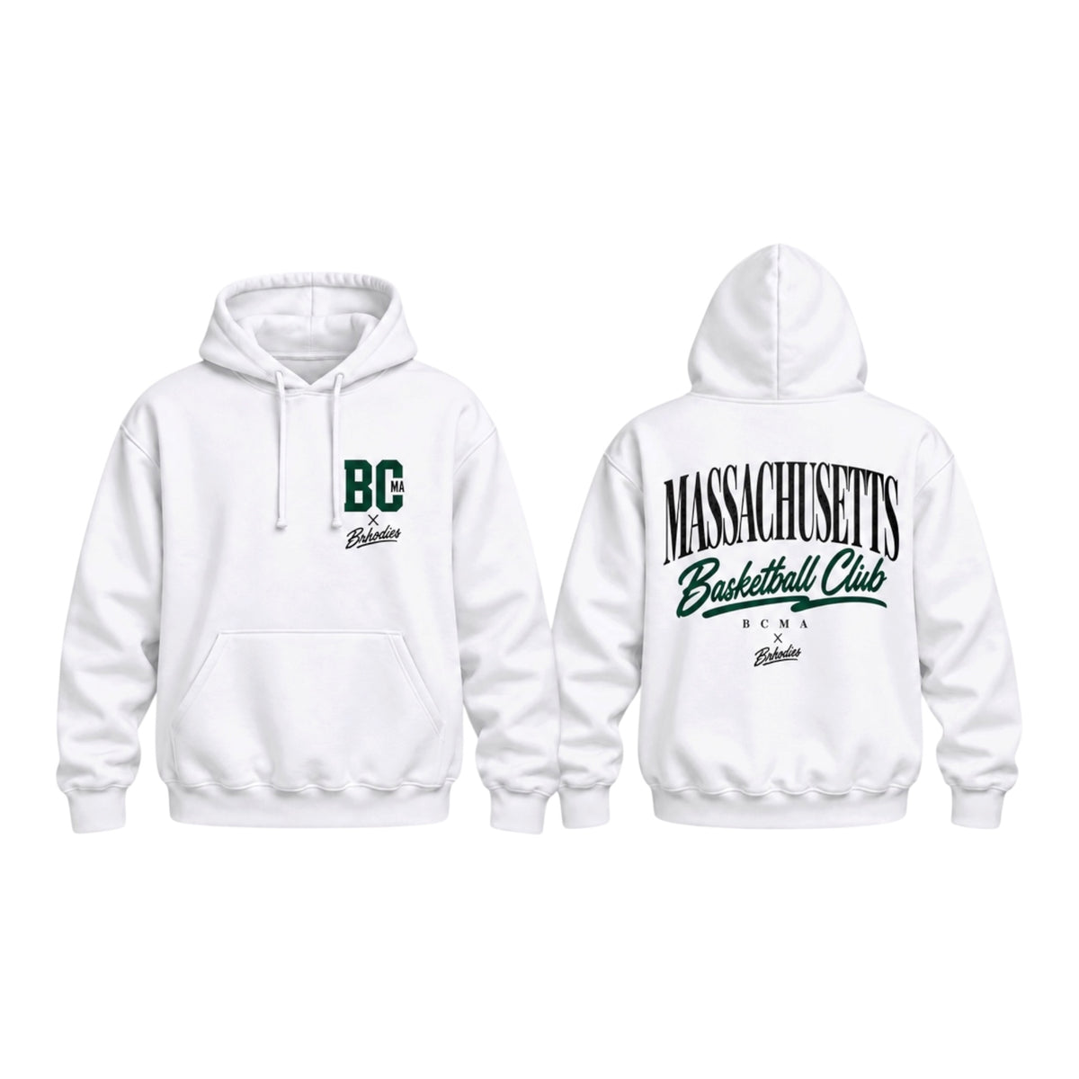 BCMA × BRHODIES COLLAB WHITE HOODIE  🏀