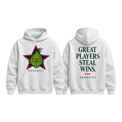 BRHODIES × GRINCH — STEAL WINS WHITE HOODIE