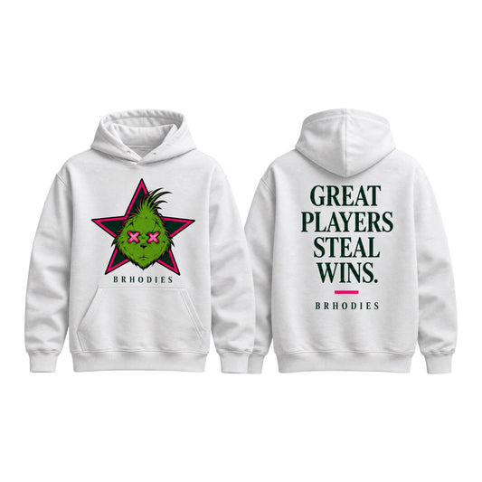 BRHODIES × GRINCH — STEAL WINS WHITE HOODIE
